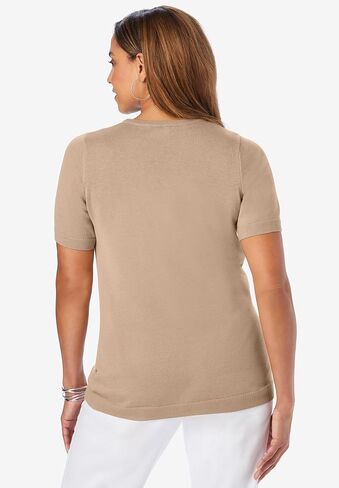 Jessica London Women's Plus Size Fine Gauge Crewneck Shell in Saudi Arabia