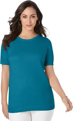 Jessica London Women's Plus Size Fine Gauge Crewneck Shell in Saudi Arabia