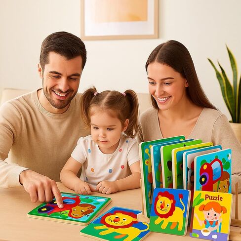 Wooden Puzzle Storage Rack, 2 Pcs Puzzle Organizer Puzzle Holder Rack, Jigsaw Puzzle Storage Rack Organizer Shelf for Adults Craft Collection Lovers in Saudi Arabia