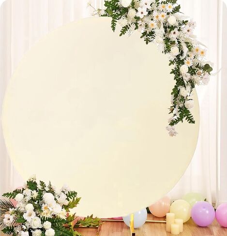 Lavender Round Backdrop Cover 7.2 FT Spandex Round Arch Cover Fitted Stretch Wedding Arch Backdrop Cover for Baby Shower Bridal Shower Birthday Party Gender Reveal Backdrop Decoration in Kuwait