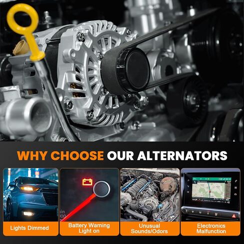 110A High Output Alternator Compatible with Kia Rio Forte Koup Soul L4 1.6L 2012-2017, Hyun-dai Veloster Accent L4 1.6L 2012-2017, 37300-2B760, A0002616559, 443252 in Saudi Arabia