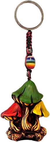 MIA Jewel Shop - Triple Rasta Mushroom Decor 3D Key حامل | هدية سلسلة مفاتيح متعددة الألوان | إكسسوارات ديكور السيارات بوهو in Kuwait