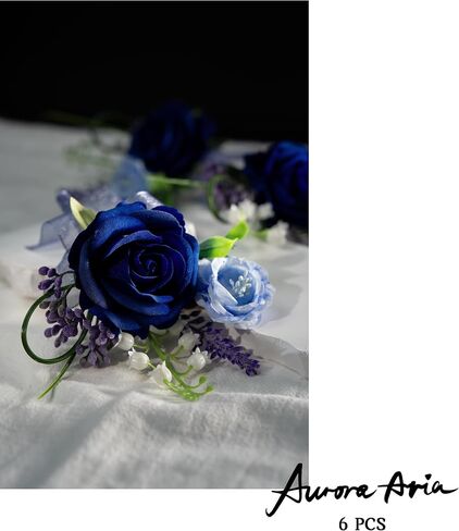 Auroraaria Dusty Rose Boutonniere للرجال ، مجموعة من 6 ، Groom Boutonniere لحفل الزفاف ، الذكرى السنوية ، العودة للوطن ، حفل عشاء رسمي ، ديكور الزفاف ، روز المتربة الاصطناعية in Kuwait