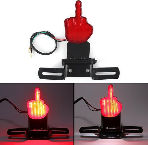 Areyourshop Finger LED Break Tail Light Taillamp w/Plate Brake Tail Light for Car, for Harley for YAMAHA, for HONDA, for SUZUKU, for KAWASAKI Chopper Bobber, Dual Sport Bikes, Motorcycles, Dirt Bikes in Saudi Arabia
