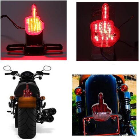Areyourshop Finger LED Break Tail Light Taillamp w/Plate Brake Tail Light for Car, for Harley for YAMAHA, for HONDA, for SUZUKU, for KAWASAKI Chopper Bobber, Dual Sport Bikes, Motorcycles, Dirt Bikes in Saudi Arabia