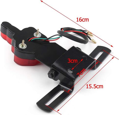 Areyourshop Finger LED Break Tail Light Taillamp w/Plate Brake Tail Light for Car, for Harley for YAMAHA, for HONDA, for SUZUKU, for KAWASAKI Chopper Bobber, Dual Sport Bikes, Motorcycles, Dirt Bikes in Saudi Arabia
