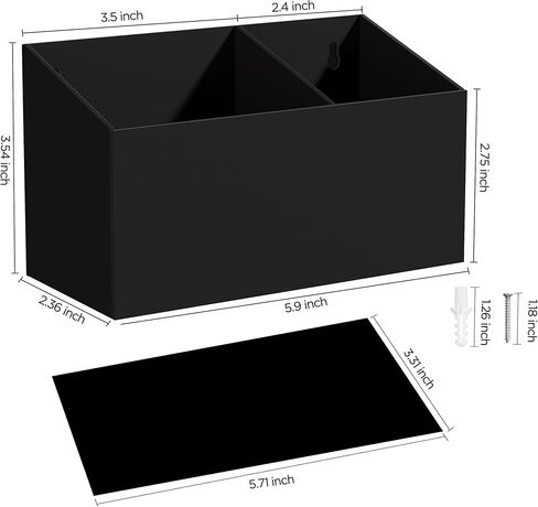 HBlife Magnetic Dry Erase Marker Holder with 2 Compartments - Storage Organizer for Whiteboards, Refrigerator, Lockers (2 Mounting Options Magnetic or Screw-On) in Kuwait