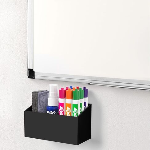 HBlife Magnetic Dry Erase Marker Holder with 2 Compartments - Storage Organizer for Whiteboards, Refrigerator, Lockers (2 Mounting Options Magnetic or Screw-On) in Kuwait