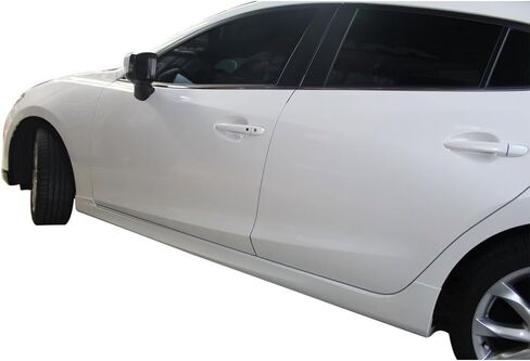 Side Skirts Compatible with 2014-2018 Mazda 3, MP Style Unpainted Black Polypropylene - PP Step Extension Lip Splitters by IKON MOTORSPORTS, 2015 2016 2017 in Saudi Arabia
