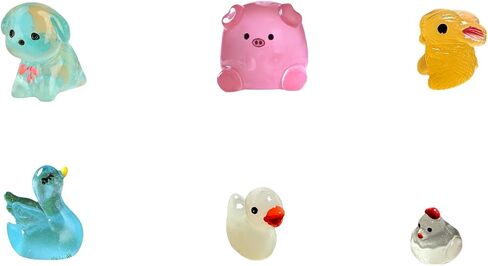 FANIX 20 pcs Luminous Mini Resin Pig,Miniature Pig Glow in The Dark，Landscape DIY Terrarium Home Decor in Saudi Arabia