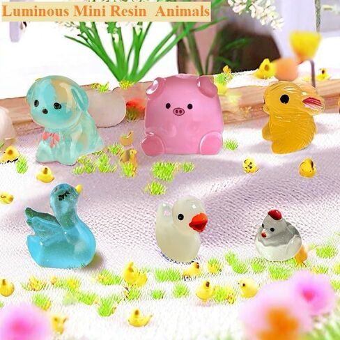 FANIX 20 pcs Luminous Mini Resin Pig,Miniature Pig Glow in The Dark，Landscape DIY Terrarium Home Decor in Saudi Arabia