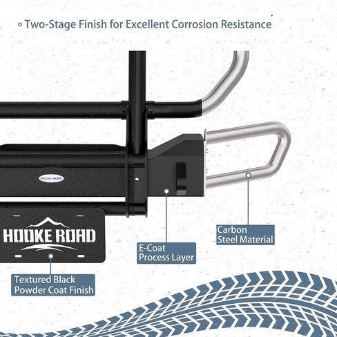 Hooke Road TJ Tubular Front Bumper Brush Grille Grille For 1987-2006 Jeep Wrangler YJ TJ ، Rock Crawler Pumper with Bull Bar ، D-Rings ، Plate Mount in Saudi Arabia