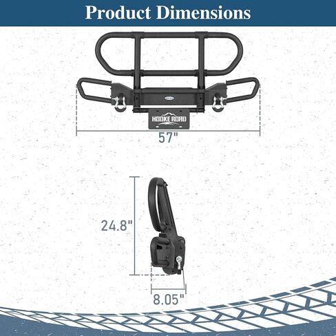 Hooke Road TJ Tubular Front Bumper Brush Grille Grille For 1987-2006 Jeep Wrangler YJ TJ ، Rock Crawler Pumper with Bull Bar ، D-Rings ، Plate Mount in Saudi Arabia
