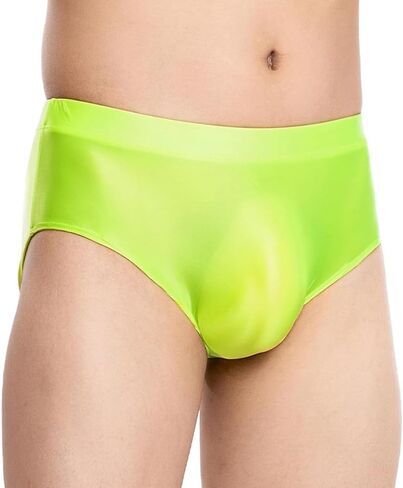 SEAUR Men's Sexy See Through Underwear Bulge Pouch Glossy Bikini Breifs Shiny Low Rise Underpants in Saudi Arabia