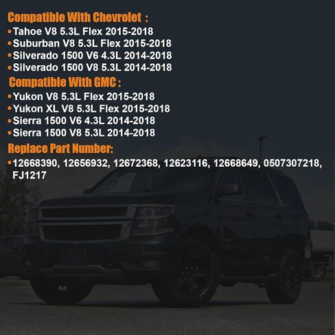 2014-2018 ، تناسب حقن الوقود لـ GMC Yukon XL/Sierra 1500 ، شيفروليه تاهو سوبربان سيلفوردو 1500 2500 ، 4.3L V6 5.3L V8 2014 2015 2015 2017 2018 استبدال 12668390 FJ1217 12672368 in Saudi Arabia