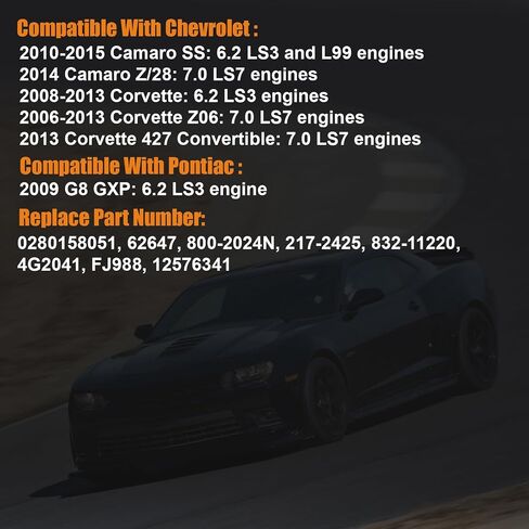 2006-2017 حاقن الوقود متوافق مع Chevy Camaro 2010-2015 ، Corvette 2006-2013 ، SS 2014-2017 ، لـ Pontiac G8 GXP 2008-2009 V8 6.0L 6.2L 7.0L ، استبدل 0280158051 in Saudi Arabia