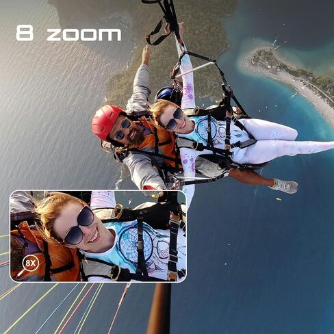 Apexcam Action Camera 4K with 64GB Card, HD 60FPS 48MP Sports Camera for Vlogging, 40M Waterproof Camera Underwater, 170 ° Wide Angle WiFi Camcorder, 8X Zoom, Remote Control, Helmet Mount Accessories in Kuwait