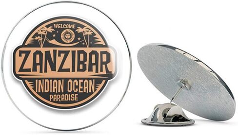 Zanzibar Round Metal 0.75 "صاخبة دبوس القبعة قميص دبوس التعادل in Saudi Arabia