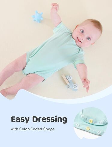 Patpat Baby Bodysuits Rayon Super Date - كم قصير للأولاد والبنات - ملابس الهدايا للجنسين الولادة - 3 عبوة in Kuwait