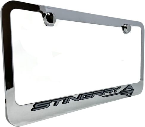 C8 Corvette Stingray Licens Plate Frame-Chrome with C8 Stingray Fish Logo for 2020-2025 Stingray ، Z51 ، Z06 ، E-ray corvettes in Kuwait