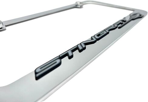 C8 Corvette Stingray Licens Plate Frame-Chrome with C8 Stingray Fish Logo for 2020-2025 Stingray ، Z51 ، Z06 ، E-ray corvettes in Kuwait