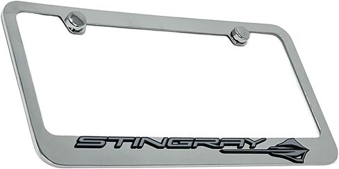 C8 Corvette Stingray Licens Plate Frame-Chrome with C8 Stingray Fish Logo for 2020-2025 Stingray ، Z51 ، Z06 ، E-ray corvettes in Kuwait
