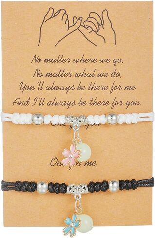 Pinky Promise مسافة مطابقة الأساور المضيئة سحر الحب الحظ Beracelets لأفضل الأصدقاء زوجين عائلة نساء الرجال-سحر in Kuwait