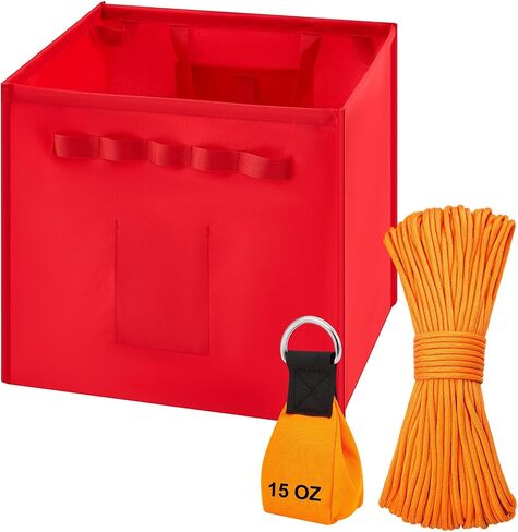 3 Pcs Arborist Throw Line Kit and Cube Bundle 64L Folding Arborist Throw Line Storage Cube, 15 oz Arborist Throw Weight Bag, 164 ft Polyester Rope Arborist Equipment for Tree Work Limb Throwing in Saudi Arabia