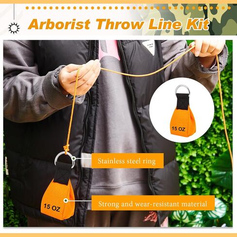 3 Pcs Arborist Throw Line Kit and Cube Bundle 64L Folding Arborist Throw Line Storage Cube, 15 oz Arborist Throw Weight Bag, 164 ft Polyester Rope Arborist Equipment for Tree Work Limb Throwing in Saudi Arabia