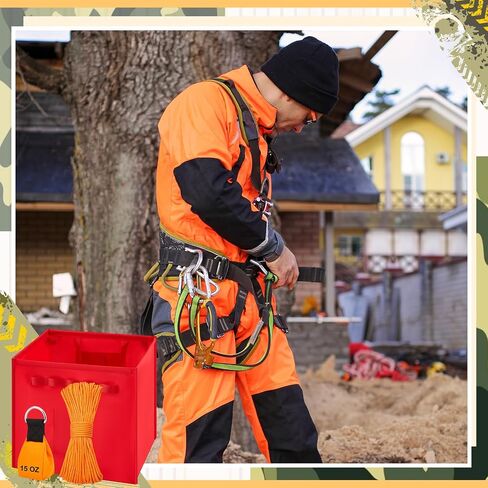 3 Pcs Arborist Throw Line Kit and Cube Bundle 64L Folding Arborist Throw Line Storage Cube, 15 oz Arborist Throw Weight Bag, 164 ft Polyester Rope Arborist Equipment for Tree Work Limb Throwing in Saudi Arabia