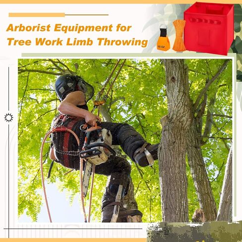 3 Pcs Arborist Throw Line Kit and Cube Bundle 64L Folding Arborist Throw Line Storage Cube, 15 oz Arborist Throw Weight Bag, 164 ft Polyester Rope Arborist Equipment for Tree Work Limb Throwing in Saudi Arabia