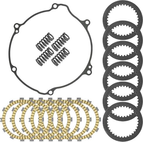 احتكاك القابض في Caltric W/Steel Plates Springs Gasket Kit متوافق مع Kawasaki KX125 1997 1998 1999 2000 2001 2002 in Saudi Arabia