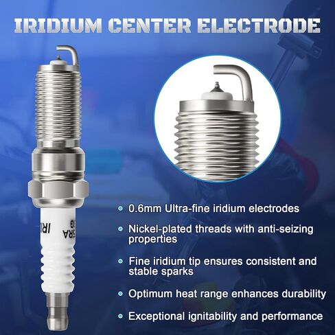 Iridium Spark Plugs 6 Pack 4344 LTR5IX-11 Fits for 2014-2020 Chevy Silverado 1500 4.3 V6 GMC Sierra, 2002-2009 Chevrolet Trailblazer Envoy 4.2, 2007-2012 Ford Edge Flex Taurus 3.5L, 5019 LTR5GP in Saudi Arabia