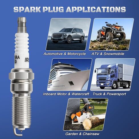Iridium Spark Plugs 6 Pack 4344 LTR5IX-11 Fits for 2014-2020 Chevy Silverado 1500 4.3 V6 GMC Sierra, 2002-2009 Chevrolet Trailblazer Envoy 4.2, 2007-2012 Ford Edge Flex Taurus 3.5L, 5019 LTR5GP in Saudi Arabia