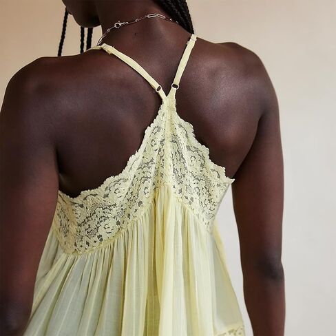 Women Sleeveless Tank Tops Lace Solid Color See Through Spaghetti Strap Cami Shirts V Neck Backless Smocked Tops in Kuwait