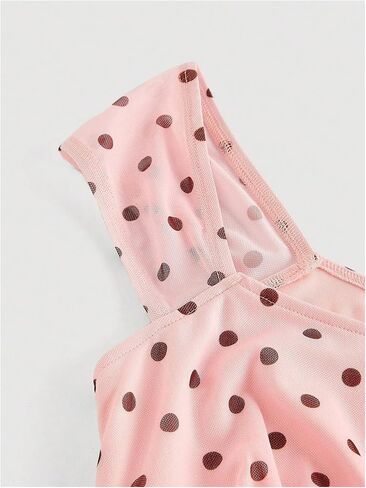 Milumia Women's Polka Dot Tops Cute Square Neck Top Top Top in Kuwait