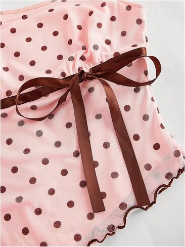 Milumia Women's Polka Dot Tops Cute Square Neck Top Top Top in Kuwait