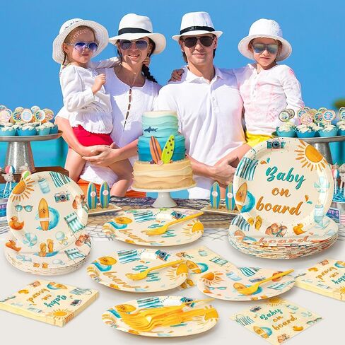 Mallard Duck Birthday Party Supplies - 96pcs A Little Hunter موجود على طريقة مجموعة أدوات المائدة اللوحات Flates Forks ، زخرفة لوحات الورق القابلة للتخلص منها لديكور طاولة استحمام الطفل ، خدمة 24 in Kuwait