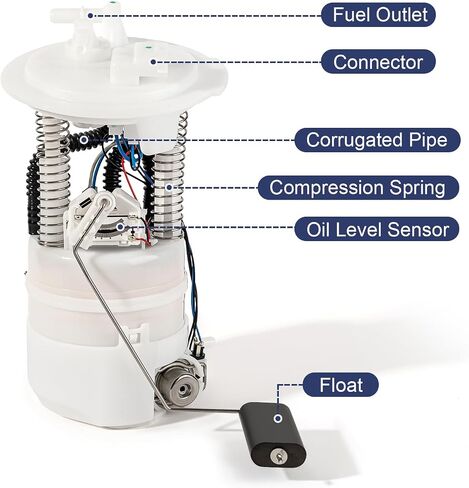 Electric Fuel Pump Module Assembly Compatible with 2003-2014 Nissan Murano V6 3.5L GAS 2 Tube Ports Left Side Replace E8536M P76359M 170401AA0A VANBOL0158 with Sending Unit O-ring in Saudi Arabia