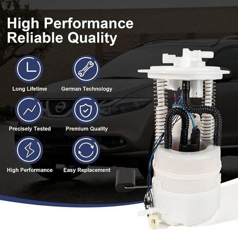 Electric Fuel Pump Module Assembly Compatible with 2003-2014 Nissan Murano V6 3.5L GAS 2 Tube Ports Left Side Replace E8536M P76359M 170401AA0A VANBOL0158 with Sending Unit O-ring in Saudi Arabia