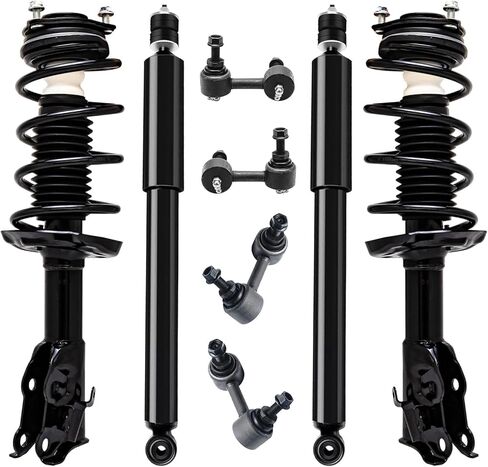 Detroit Axle - Struts الأمامية W/Coil Springs امتصاصات الصدمات الخلفية البديل البديل البديل لعام 2006-2011 Honda Civic DX Ex LX Coupe - 8pc مجموعة in Saudi Arabia