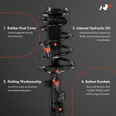 A-Premium Front Pair (2) مجموعة كاملة من STRUT و COIL Spring متوافقة مع Lexus RX330 2004-2006 ، RX350 2007-2009 & Toyota Highlander 2001-2007 ، FWD ، Front LH & RH in Saudi Arabia