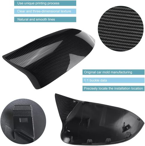 JDMON Replacement for Door Rearview Mirror Cover Cap BMW X3 F25 X4 F26 X5 F15 X6 F16 2014 2015 2016 2017 2018 Side Mirror Cover Cap Trim (Carbon Fiber) in Saudi Arabia