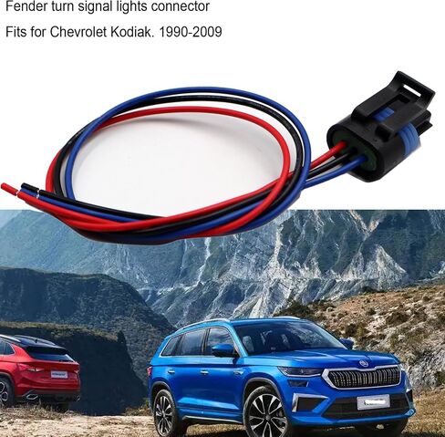 Fender Turn Signal Lights Connector Compatible with Chevrolet Kodiak 1990-2009 Front 15148648 Harness Wiring in Saudi Arabia
