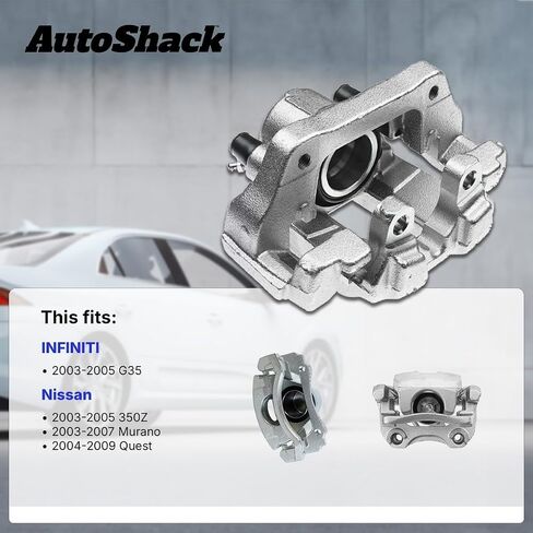 AutoShack Rear Left Brake Caliper Assembly with Bracket Replacement for 2003-2005 Nissan 350Z 2003-2007 Murano 2004-2009 Quest 2003-2005 INFINITI G35 3.5L V6 AWD FWD RWD Driver Side BC29829 in Saudi Arabia