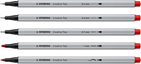 Stabilo Multi -Tip Pen Tips Tips - 50 قطعة مجموعة من القصدير المعدنية - 10 ألوان متنوعة - الرسم الفني ، التوضيح ، الرسم ، الكتابة ، الحروف in Saudi Arabia