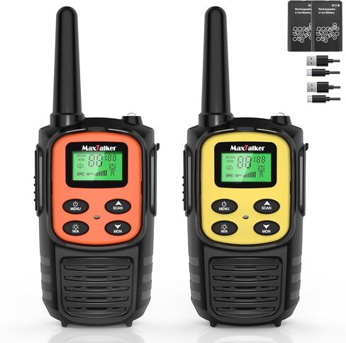 Walkie Talkies طويل المدى للبالغين ، MT10 MT10 Recargable Talkies Frs Radio-Tway Radio ، NOAA ، 1200MAH LI-ION CABLE USB-C ، مصباح يدوي LED ، VOX Walkie Talkie للتنزه في التخييم 2PACK in Kuwait