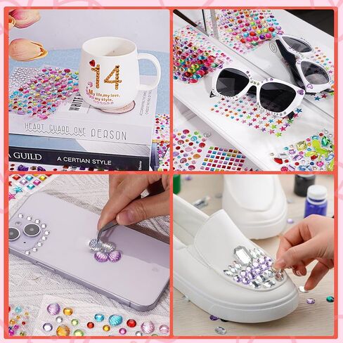 Gem Stickers，2374 Pcs Rhinestone Stickers Self Adhesive, Multiple Shapes and Sizes, Suitable for Make-up, DIY, Stick on Gems for Crafts in Saudi Arabia