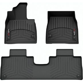 WeatherTech Custom Fit FloorLiners for Mercedes EQS SUV - 1st & 2nd Row (441773-1-2), Black in Saudi Arabia