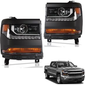 تجميع المصابيح الأمامية متوافقة مع 2016 2017 2018 Chevy Silverado 1500 ، 2019 Chevy Silverado 1500 LD Projector Light in Saudi Arabia